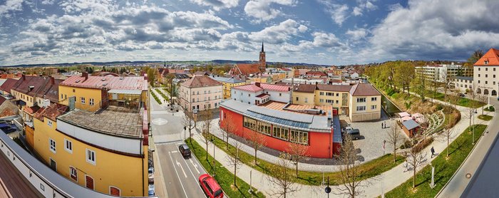 Panoramaaufnahme Pfarrkirchen - Aussicht Buerogebaeude RMI Immobilien