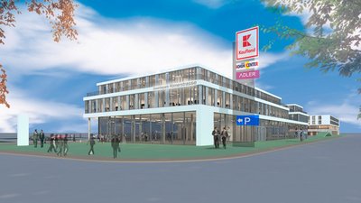 Fachmarktzentrum Römperpark Neuss, Visalisierung Gebäude Süd-West-Seite